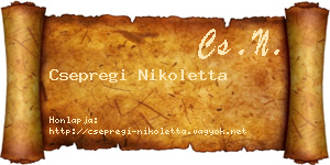Csepregi Nikoletta névjegykártya
