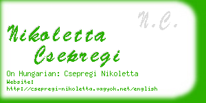 nikoletta csepregi business card